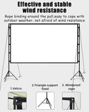 1 x RAW Customer Returns Potufa Projector Screen with Tripod, 120-inch 16 9 HD Projector Screen with Carrying Package, Outdoor Indoor Quick Folding Portable for Camping, Home Theater, Office, School, Presentation - RRP €79.99