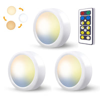 1 x RAW Customer Returns LED spots battery operated with remote control, pack of 3, 3 color temperatures, battery showcase lighting, wireless cabinet lighting, dimmable under-cabinet light, kitchen battery LED touch lamp for gluing - RRP €16.49