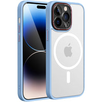 2 x Brand New HuwaiH Magnetic Cover for iPhone 14 pro, Shockproof Anti-Scratch Military Shockproof Translucent Case, Anti-fingerprint Anti-slip Matte Cell Phone Case Far Peak Blue  - RRP €40.8