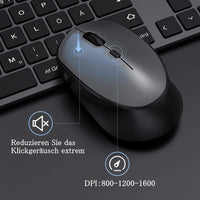 1 x RAW Customer Returns seenda Keyboard Mouse Set Wireless, 2.4GHz Ultra Thin Wireless Keyboard and Mouse, Wireless Keyboard Mouse Set with Number Pad, Compatible for Windows PC Laptop Smart TV, German QWERTZ Layout, Space Grey - RRP €38.3