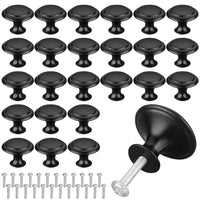 1 x RAW Customer Returns SHANHAIKX Matte Black Drawer Knob, 25 Pack Black Stainless Steel Round Handles, Drawer Handles, Drawer Knob With Alloy Install Screw For Cabinet Drawer Dresser Kitchen - RRP €14.39