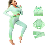 1 x RAW Customer Returns Veriliss women s sports suits jogging suit sports sets 3-piece gym outfit pants and sports suit crop top sports jacket clothing sets yoga leisure suit sportswear green, L  - RRP €35.99