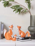 1 x RAW Customer Returns Amoy-Art Fox Figures Sculpture Fox Decor Animal Statue Modern Arts Living Room Art Polyresin Geometric Gift Red 10cm - RRP €24.98