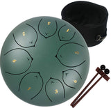 1 x RAW Customer Returns Amkoskr Steel Tongue Drum, 8 inch 20 cm Steel Tongue Drum, C Major 8 Notes Hand Drum for Children, Hand Drum HandPan Drum with Drumsticks Carrying Bag Green  - RRP €48.6