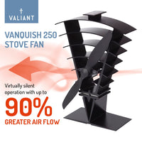 1 x RAW Customer Returns Valiant FIR364 Vanquish Stove Fan, 250 mm, Eco Friendly, Black - RRP €59.7