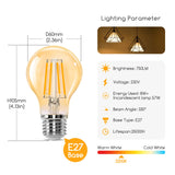 1 x RAW Customer Returns Aigostar LED E27 vintage light bulb 8W replaces 57W , 750 lumens, warm white 2200K, beam angle 330 , A60 Edison lamp filament retro amber flicker-free, CRI 80, 6 pieces - RRP €19.25