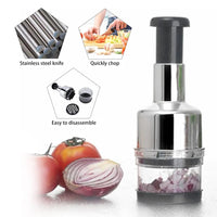 1 x RAW Customer Returns Manual Chopper, Onion Chopper, Vegetable Cutter Mini Onion Chopper, Multifunction Vegetable Cutter Removable for Vegetables Fruit Onion - RRP €14.05