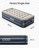 1 x RAW Customer Returns iDOO air mattress, air bed with integrated air pump, quick inflation and deflation in 3 minutes, inflatable mattress, for camping trips, family holidays 99x188x38cm, max 250 kg, single - RRP €84.08