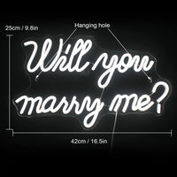 1 x RAW Customer Returns Wanxing Will you marry me neon sign Marry Me sign White LED wedding sign Neon wedding sign Neon letters for proposal decorations, wedding party - RRP €40.26