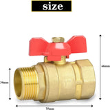 2 x RAW Customer Returns drado ball valve brass 1 inch with wing handle red, ball valve 1 IG AG DN25 PN16 for water pipes faucet - RRP €26.4