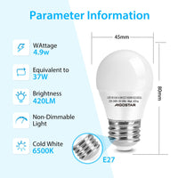 1 x RAW Customer Returns Aigostar Led E27 Cold White 5W Light Bulb Lamp 6500K 420 Lumen Beam Angle 230 Degrees G45 Light Bulbs Drops 10 Pieces Energy Saving - RRP €18.24