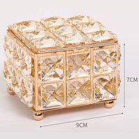 1 x Brand New Sxdluzi Home Decor Rhinestone Earring Ring Beads Storage Box Crystal Organize Holder Jewelry Boxes with Lid - RRP €20.4