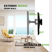 1 x RAW Customer Returns USX-MOUNT TV wall mount swivel tiltable for 32-70 inch LED, OLED, plasma TV, universal TV wall mount with ultra-strong double arm, TV mount with VESA 75x75-400x400mm up to 50kg - RRP €39.98