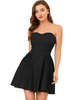 1 x RAW Customer Returns Allegra K Women s Dress Sexy Strapless Off Shoulder A-Line Party Ruffles Elegant Mini Dress Black S - RRP €48.4