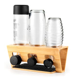 1 x RAW Customer Returns Rainsworth bottle holder for SodaStream Duo and standard water and baby bottles, drip tray for 6 bottles, draining rack including silicone protective glove, drip mat and lid holder - RRP €25.2