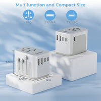 1 x RAW Customer Returns TESSAN travel adapter worldwide, universal travel adapter with 2 USB and 3 USB C, international socket adapter, travel plug adapter worldwide for Germany USA England Australia, travel adapter - RRP €25.2