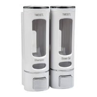 1 x RAW Customer Returns Wall Soap Dispensers 400ML x 2 TIMESETL Bathroom Soap Dispenser Shower Gel and Shampoo Dispenser Drill-Free Shower Dispenser Wall Bathroom Soap and Shampoo Dispenser Double Shower Soap Dispenser - RRP €16.99