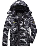 1 x RAW Customer Returns KEFITEVD Men s Ski Jacket Breathable Warm Padded Removable Hood Waterproof Outdoor Jacket Camouflage L - RRP €78.64