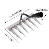 1 x RAW Customer Returns Garden rake, rake garden weed hoe, weed remover device, garden tools, lawn rake digging fork, multifunctional garden tool 6 tooth steel carbon steel, for weeding loosening sowing without stick  - RRP €20.64