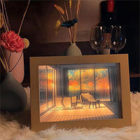 1 x Brand New Anyingkai LED Glowing Photo Frame,Lighting Painting Decoration,Light Painting Decorative Wall Art,Experience Light And Shadow Art Adjustable 3 Colors LED Wall Decoration for Home - RRP €17.84