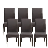 1 x RAW Customer Returns Jaotto chair covers set of 6 stretch, chair covers for dining room chairs, swing chair, stretch chair protector, removable, washable, universal chair cover for chair, dining room, office, banquet, hotel dark gray  - RRP €26.99