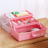 1 x RAW Customer Returns HengLiSam 3-layer multi-purpose storage box, medicine storage, lego storage boxes, craft box, sewing box, fishing box, cosmetics storage box pink 30.5 cm  - RRP €23.22