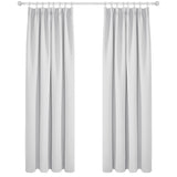 1 x RAW Customer Returns Deconovo blackout curtains with ruffle tape, thermal curtains, dining room window curtain, 290 x 140 cm height x width , silver grey, set of 2 - RRP €45.07