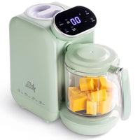 1 x RAW Customer Returns 5-in-1 baby food processor, baby food maker, baby puree maker, baby food preparation, bottle warmer - baby steaming, mixing, warming green  - RRP €117.96