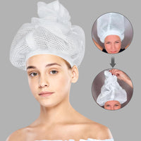 2 x Brand New GAROMIA Net Plopping Cap for Curly Hair Drying Caps for Curly Hair with Drawstring Adjustable Drawstring Hair Net Plopping Cap for Drying Curly Hair - RRP €12.08