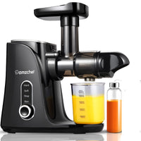 1 x RAW Customer Returns AMZCHEF Fruit and Vegetable Juicer with 2 Speed Modes Slow Juicer with Portable Bottle and 2 Cups BPA Free Cold Press Juicer with Smart LED and Reverse Function Black - RRP €119.99