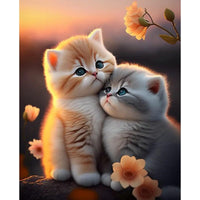 1 x RAW Customer Returns QENSPE 5D Diamond Painting Cat Diamond Art Adults, Full Diamond Painting Pictures Cats for Children Beginners, DIY Diamond Painting Art Painting Embroidery Set Home Wall Decor 30x40cm - RRP €7.04