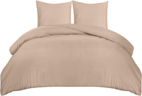 1 x RAW Customer Returns Utopia Bedding bed linen 220x240 set - microfiber duvet cover 240x220 cm 2 pillowcases 65x65 cm - beige - RRP €22.88