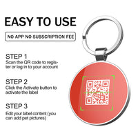 1 x Brand New DISONTAG QR Code Dog Tag ID Personalized Social Online Page-Free Online Pet Profile-Modifiable-Privacy Control-No APP Required Round  - RRP €20.4