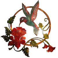 1 x RAW Customer Returns MEIYIFAN Metal Wall Decoration, Wall Decoration Birds Decoration, Hummingbird Animal 3D Wall Pictures, for Gift Indoor Outdoor Garden House Decoration 31 x 32 cm Brown  - RRP €19.69