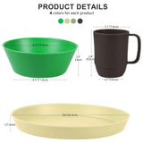 1 x RAW Customer Returns Greentainer plastic tableware sets Light and unbreakable complete set, plate set, bowls, cups, table service for 4 people, ideal for children adults, reusable - RRP €28.9