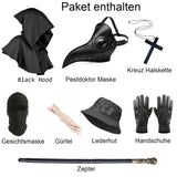 1 x RAW Customer Returns Geplaimir Plague Doctor Costume Men s Plague Doctor Carnival Costume Plague Doctor Cosplay Outfit with Plague Mask Scepter Hat Gloves Medieval Steampunk Plague Costume for Halloween Mardi Gras G072L - RRP €42.99