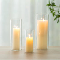 1 x RAW Customer Returns Lantern glass candle holder candle holder glass cylinder Romadedi set of 3 lanterns for candles pillar candles floating candles candle glass glass vase for wedding party dining table table decoration living room  - RRP €20.16