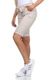 1 x RAW Customer Returns CLEO STYLE women s Bermuda shorts shorts for the beach sports stretch sweatpants summer trousers leisure trousers as3, numeric, numeric 34, numeric 38, regular, regular, beige  - RRP €25.2