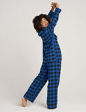 1 x RAW Customer Returns LAPASA Women s Cotton Flannel Pajama Set L113 XS Black Blue XL Black Blue - RRP €29.75