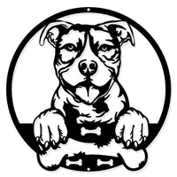 1 x Brand New NBEADS Metal Pit Bull Wall Decor, Matte Style Wall Decor, Wall Decor, for Home, Garden, Hotel, Office, Festival, Gift Decoration, 30x30cm - RRP €22.8