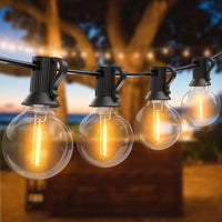 1 x RAW Customer Returns Woolmug LED fairy lights outdoors, outdoor fairy lights dimmable, 60 FT 30 3 G40 bulbs, with remote control, 4 mode timer function, waterproof outdoor indoor fairy lights for garden, wedding, party - RRP €33.43