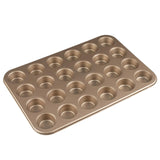 1 x RAW Customer Returns Parmedu Mini Cupcake Muffin Tin 24 Cavities Non-Stick Carbon Steel Cupcake Tin - Cupcake Molds for Mini Cupcake Baking - Non-Toxic Dishwasher Safe Champagne Gold  - RRP €18.1