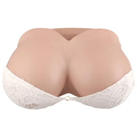 1 x RAW Customer Returns ICEVER Silicone False Breast Forms Cotton Filled Strapless E Cup Realistic Breast Prostheses for Crossdresser Cosplay Transgender Mastectomy Size L - E Cup, Beige  - RRP €129.99