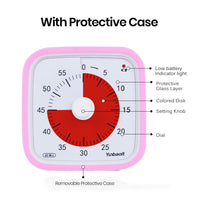 1 x RAW Customer Returns Visual Timer, Yunbaoit Improved 60 Minute Countdown Timer for Children Adults with Low Battery Alarm, Quiet Time Management Tool with Optional Alarm Pink  - RRP €24.47