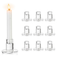 1 x RAW Customer Returns NUPTIO candle holder glass candlestick candles 10 clear candlestick holder candle holder small candlestick glass candlestick for wedding party Christmas decoration table decoration decoration - RRP €27.78