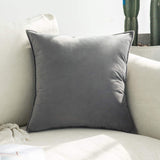 1 x RAW Customer Returns MIULEE Set of 2 Velvet Cushion Covers Flange Cushion Cover Decorative Sofa Cushions Decorative Cushions Wrapped Edge Cushion Covers Decorative Cushion Cover for Sofa Living Room Bedroom 40 x 40 cm Dark Gray - RRP €16.13