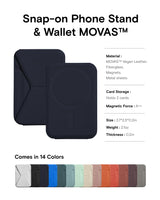 1 x RAW Customer Returns MOFT MagSafe Wallet Stand for iPhone 15 14 13 12 Series Compatible with MagSafe, MOVAS Vegan Leather Magnetic Mobile Phone Stand with 3 Viewing Angles, 2 Card Holders Navy Blue  - RRP €34.9