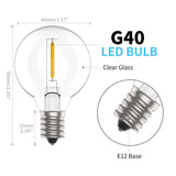 1 x RAW Customer Returns S Vater Pack of 25 1W G40 Clear Globe Light Bulbs LED Glass Light Bulbs Replaces E12 Screw Base 2700K Warm White 360 Degree Beam Angle for String Light E12 Base - RRP €25.99