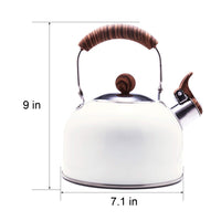 1 x RAW Customer Returns Induction kettle, whistling kettle for all types of stoves, stainless steel tea kettle camping with wooden handle, cool touch handle teapot vintage 2.3L black - RRP €36.29