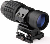 1 x RAW Customer Returns MAYMOC 3X Magnifier Scope Sight Flip to Side Quick Detach Compatible with 20mm Picatinny Weaver Rail - RRP €69.97